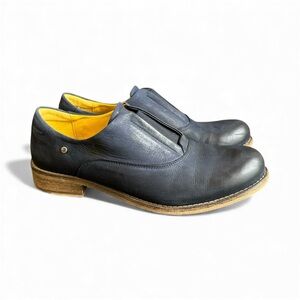 JAFA Oxford Shoes 206 Navy Blue Leather Slip-On Flats Academia Comfort Womens 42